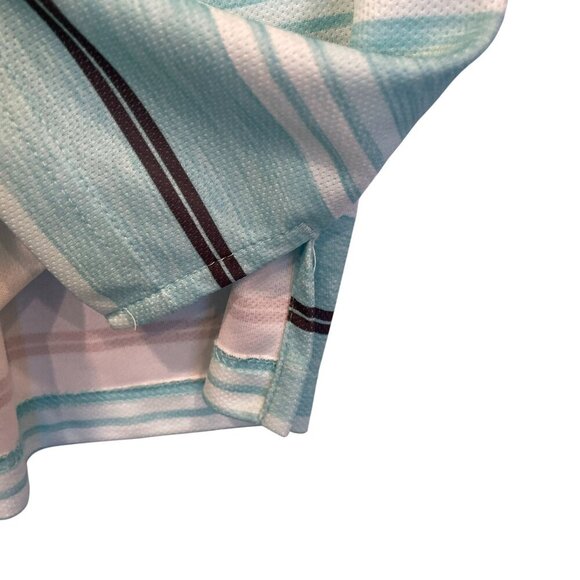 Ben Hogan Performance Men's 3-Button Striped Golf Polo Shirt Sz XXL in Turquoise - Picture 5 of 13